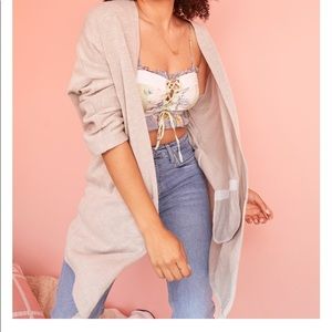 Donni - Ribbed Sweater Coat